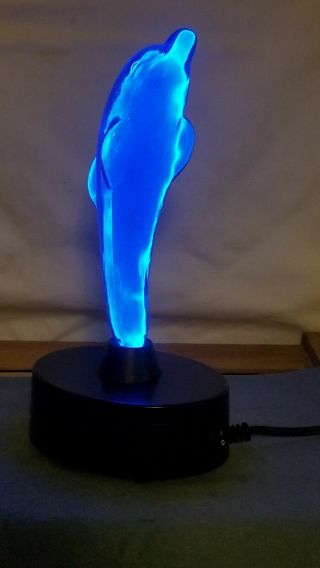 Lumisource Electric Sculpted Electra Neon Blue Dolphin Motion Plasma Lamp