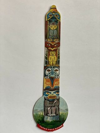 C1890 Native American Indian Totem Pole Celluloid Steamship Advertising Bookmark