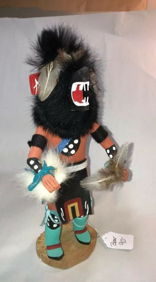 Hopi Kachina Doll - Bear Kachina Signed By Artist 11” Tall - Very Detailed