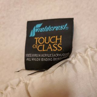 Vintage Fieldcrest Acrylic Blanket Satin Trim Ivory Touch Of Class 88 