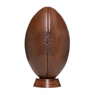 Vintage Leather Rugby Ball With Plinth - Men 
