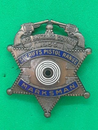 Vintage 1956 Los Angeles County Sheriff Marksman Shooting Pin