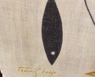 NOS Vintage Linen Tea Towel Tammis Keefe - Catch of the Day - Aqua Fish Towel 2