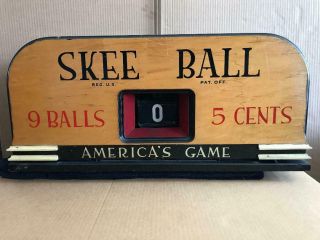 Wurlitzer Skee Ball Wooden Scoreboard Assembly S14 Topper Sign 1930 