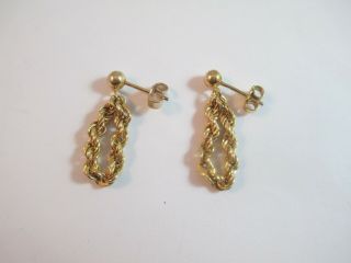 Lovely Vintage Top Quality 9ct Gold Chain Hoop Earrings.  1.  6g