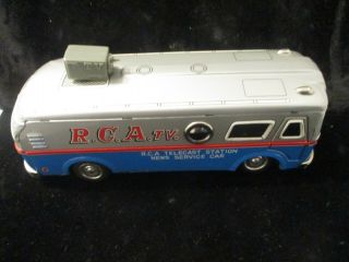 Vintage Friction Tin Bus Vehicle Rca Tv R.  C.  A.  Telecast Station News A28 Ps
