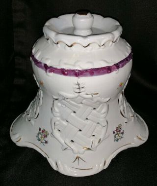 Vintage Porcelain Lamp Shade For Victorian Colonial Couple Table Lamp