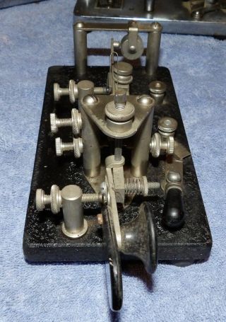 Vintage Lionel Morse Code Telegraph Key Mounted On Heavy Plate