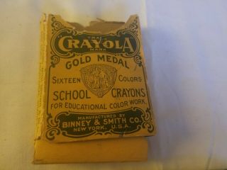 Box of 13 Vintage Binney & Smith CRAYOLA Crayons w/ Box 2