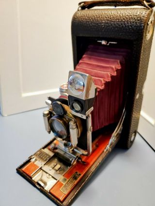 Vintage Kodak 3a Folding Pocket Camera With Leather Case