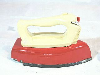 Vintage Metal Wolverine White Handle Red Base Iron For Child 