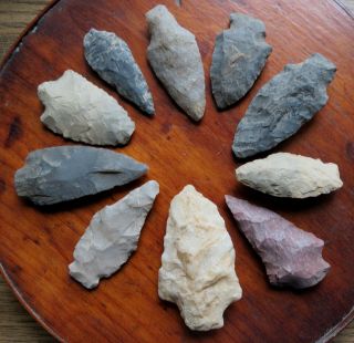 10 Arrowheads From Lancaster County Pa - Native American Indian