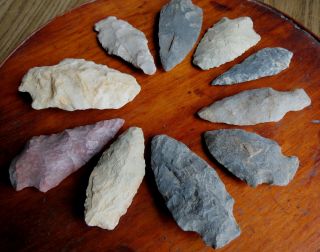 10 ARROWHEADS FROM LANCASTER COUNTY PA - NATIVE AMERICAN INDIAN 2