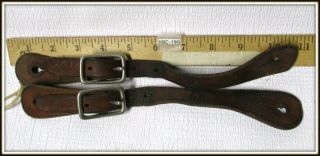 Vintage Heavy Duty Numbered Brown Leather Cowboy Spur Straps