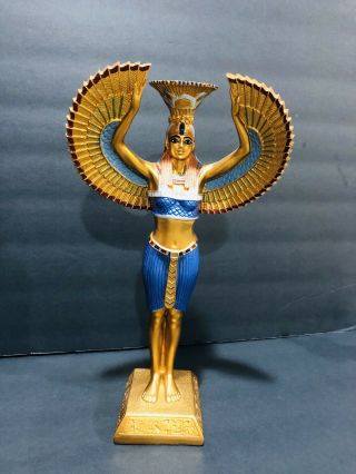 Unique Egyptian Goddess Isis Open Wings,  Made In Egypt 13 "