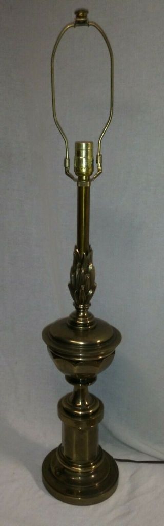 Vintage Stiffel Table Lamp Solid Brass Trophy 3 Way Lamp