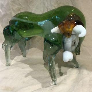 Vintage Murano Glass Bull Measures Approx.  5 1/2” X 8” Exc Cond
