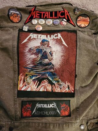 Metallica Jean Jacket Vintage Patches And Pins 80s