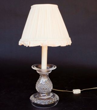 Vintage Cut Glass Crystal Candlestick Lamp C1950 16 1/2 " Tall