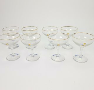 Set of 8 Retro Vintage Babycham Baby Cham Champagne Glasses Coupes 3