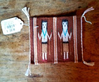Yei Miniature Wool Rug 2 X 4,  Orig.  From Shush Yaz Trading,  Ref 008968