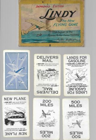 Charles Lindbergh,  Lindy The Flying Game Vintage Parker Brothers Card Game
