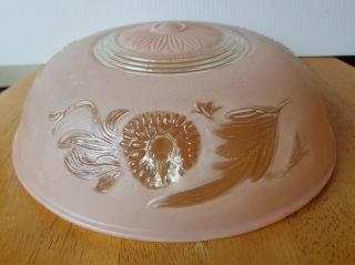 Vintage Art Deco Ceiling Light Fixture Cover Lamp Shade Pink Glass