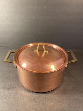 Vtg Paul Revere 1801 Revereware Copper Clad Cookware 7.  5” × 4” Lidden Sauce Pan