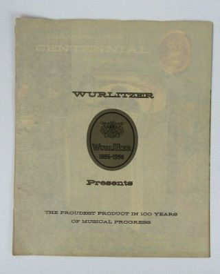 Wurlitzer Centennial Model 1900 Jukebox Advertising Flyer / Booklet
