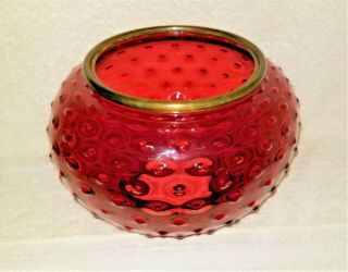 Cranberry / Ruby Red HOBNAIL GLASS SHADE 4 