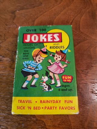 Vintage Jokes And Riddles Pocket Travel Card Game 1950 