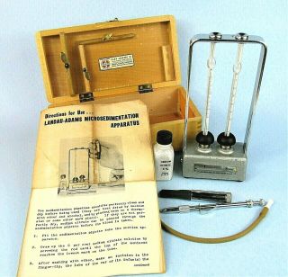 Clay - Adams Blood Sedimentation Kit In Wood Box Vintage Medical Lab Apparatus