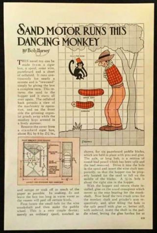 Sand Toy Organ Grinder & Monkey 1930 Howto Build Plans