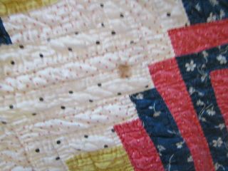 Vintage Hand Made Patchwork Quilt 85 X 65 - with Great Design 2