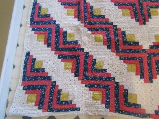 Vintage Hand Made Patchwork Quilt 85 X 65 - with Great Design 3
