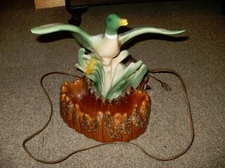 Vintage Maddux Of California Art Pottery Flying Duck & Reeds Planter Tv Lamp 50