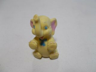Vintage Rubber Elephant Squeaky Toy Yellow Baby World Co.  Inc.