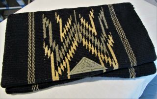Vintage La Azteca Chimayo Woven Wool Clutch,  Black,  Grey,  Cream,  Old Estate Find
