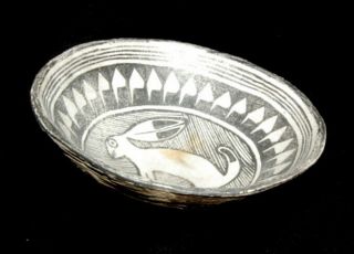 Pre - Historic Anasazi / Mimbres Bowl Replication of a Hare 3