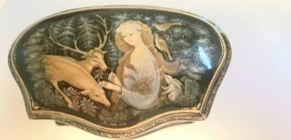 Vintage Russian Lacquer And Hand Painted Box Signed 3