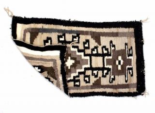 Vintage Navajo Rug Relaxed Weave w/ earth tones brown,  grey white 44 