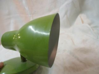 Vintage 1970 ' s Wall mount metal Lamp Sconce Avocado Green Cone 3