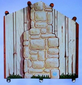 Vintage Marx Tin Litho Log Cabin Bunk House Walls 3