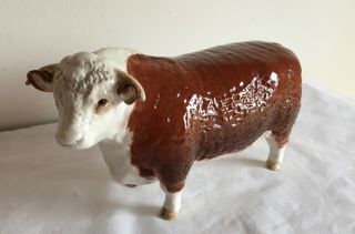 Vintage Beswick Pottery Hereford Bull “champion Of Champions” Model No 1363a