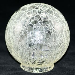 Vintage Clear Crackle Glass Lamp Light Shade Ceiling Globe 3 1/8 " Fitter Mcm