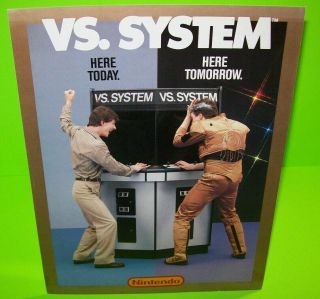 Nintendo Vs System Arcade Flyer 1984 Video Game Promo Artwork Sheet