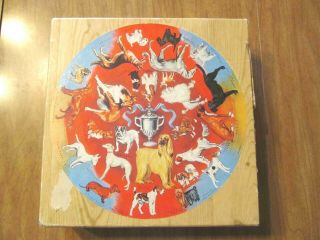 Springbok Prize Dogs Wooden Circular Jigsaw Puzzle 1966 COMPLETE 2
