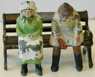 Old Johillco 1950s Lead,  Train Or Village Series,  Man & Woman On Park Bench