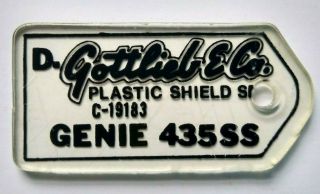 Gottlieb Genie Pinball Machine Keychain Plastic Promo 1979 Very Scarce