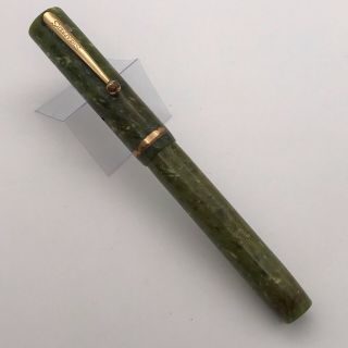 Vintage Sheaffer’s Senior Lifetime Fountain Pen 14ct Nib Gold Trim Green